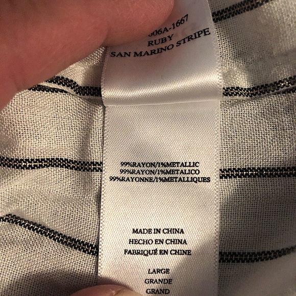 Rails button down striped peplum blouse size L - Picture 9 of 11